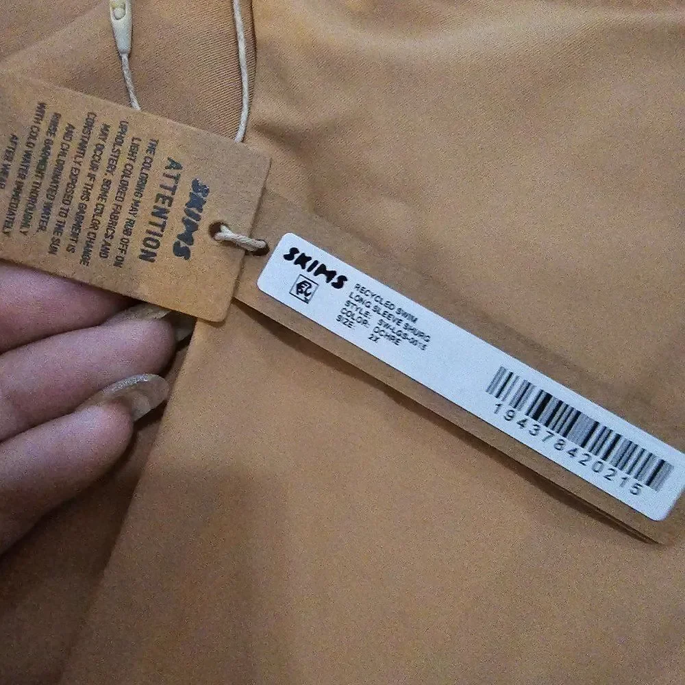 SKIMS Women's Ochre Signature Swim Long Sleeve Shrug Size 2X